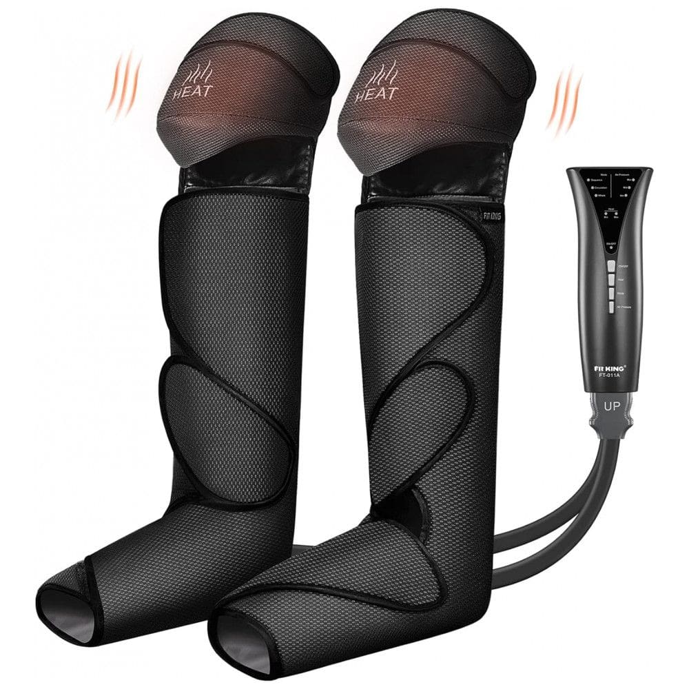 Massageador Elétrico de Compressão para Pernas e Pés 3 Modos e 3 Intensidades, FIT KING FT011, Preto