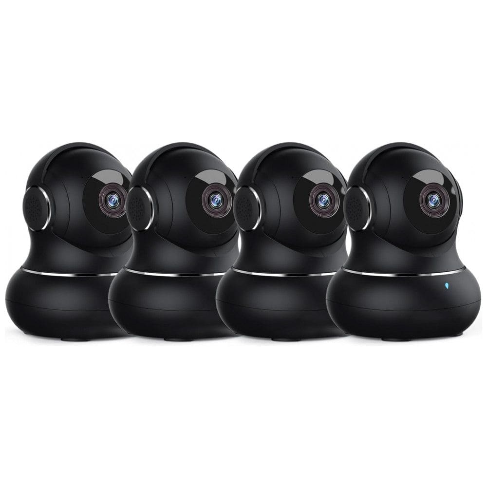 Câmera de Segurança 1080P HD com Detecção de Movimento, Visão Noturna, 4 UN, Litokam, Preta