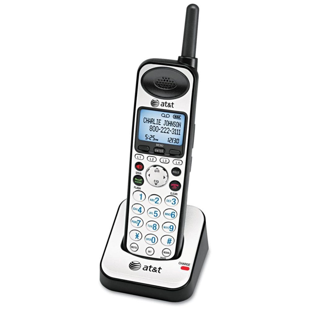 ATT Telefone sem fio, 1 unidade, c, expansão de 4 linhas, preto