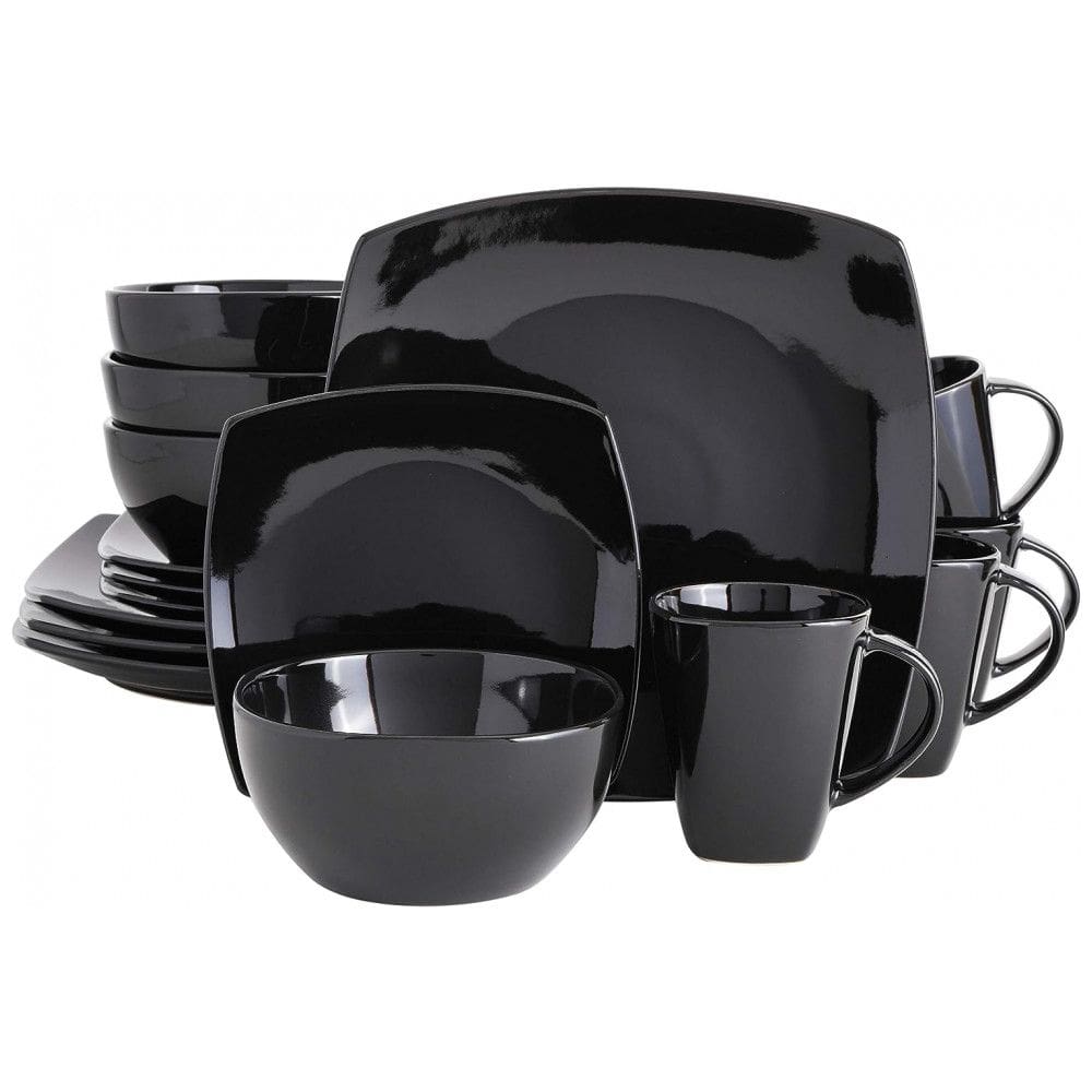 Aparelho de Jantar com 16 Peças em Cerâmica, Serve 4 Pessoas, Gibson Elite Soho, Preto