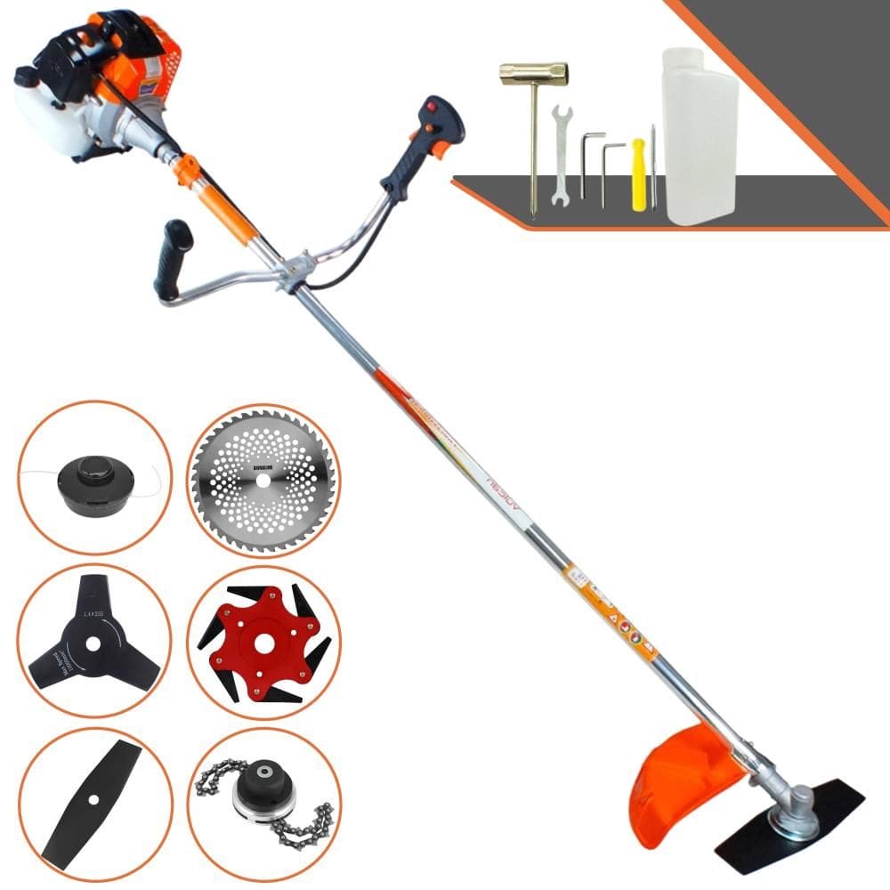 Roçadeira Vulcan VR430S À Gasolina 2T 1,7HP 43cc Com Carretel de Nylon + Lâmina Facão + Lâmina 3 Pontas + Lâmina 6 Pontas + Lâmina 40 Dentes + Trimmer