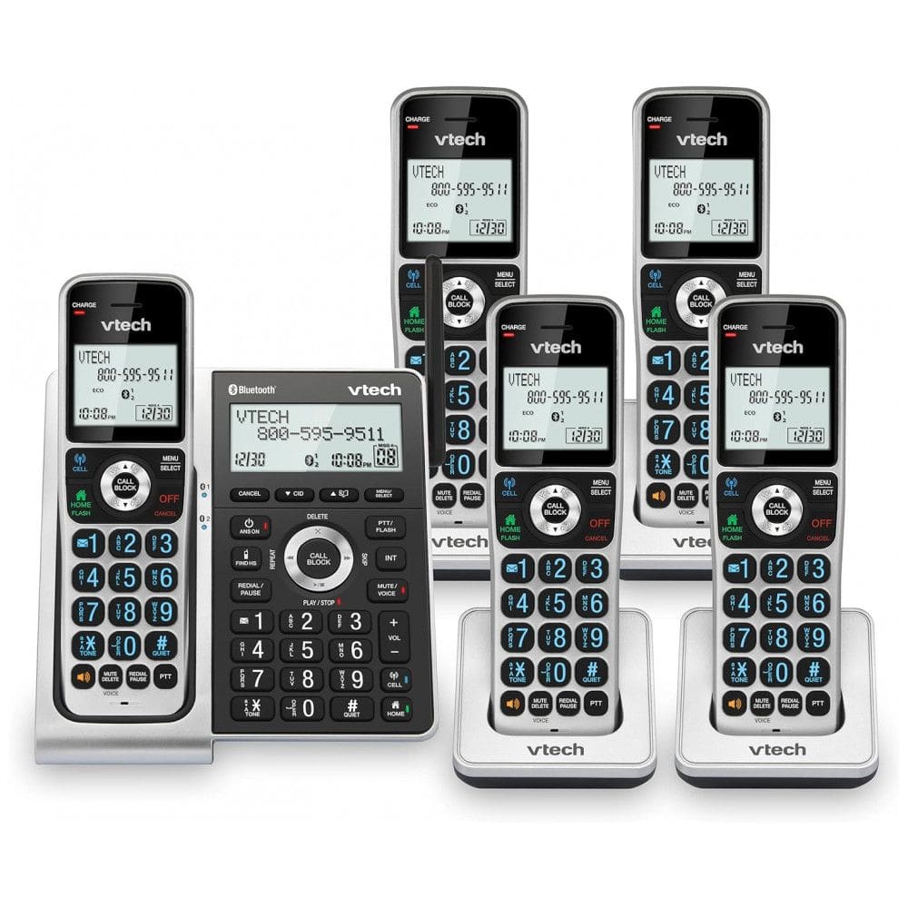 Sistema de Telefone sem Fio com Bluetooth e Bloqueador de Chamadas, VTech VS306, 5 Aparelhos