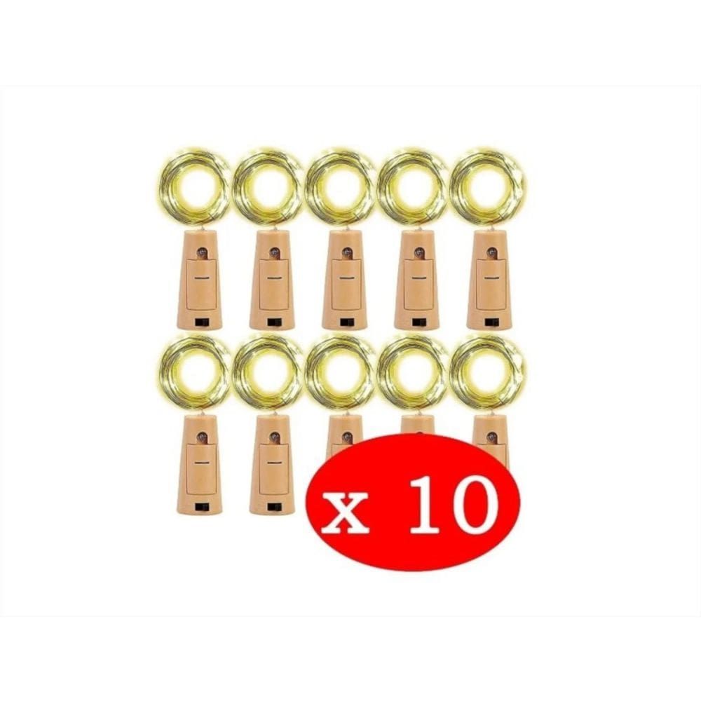 Fairy Micro LED Lights Cork Wire Warm White, pacote com 10