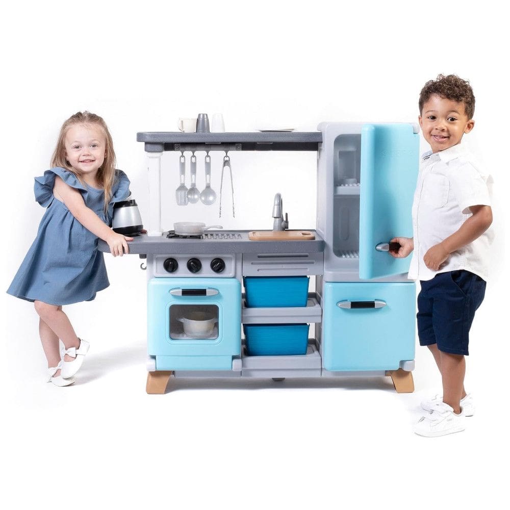 Cozinha de Brinquedo Interativa com Luzes, Sons e 23 Acessórios para Crianças de 2 Anos ou Mais, Step2, Azul