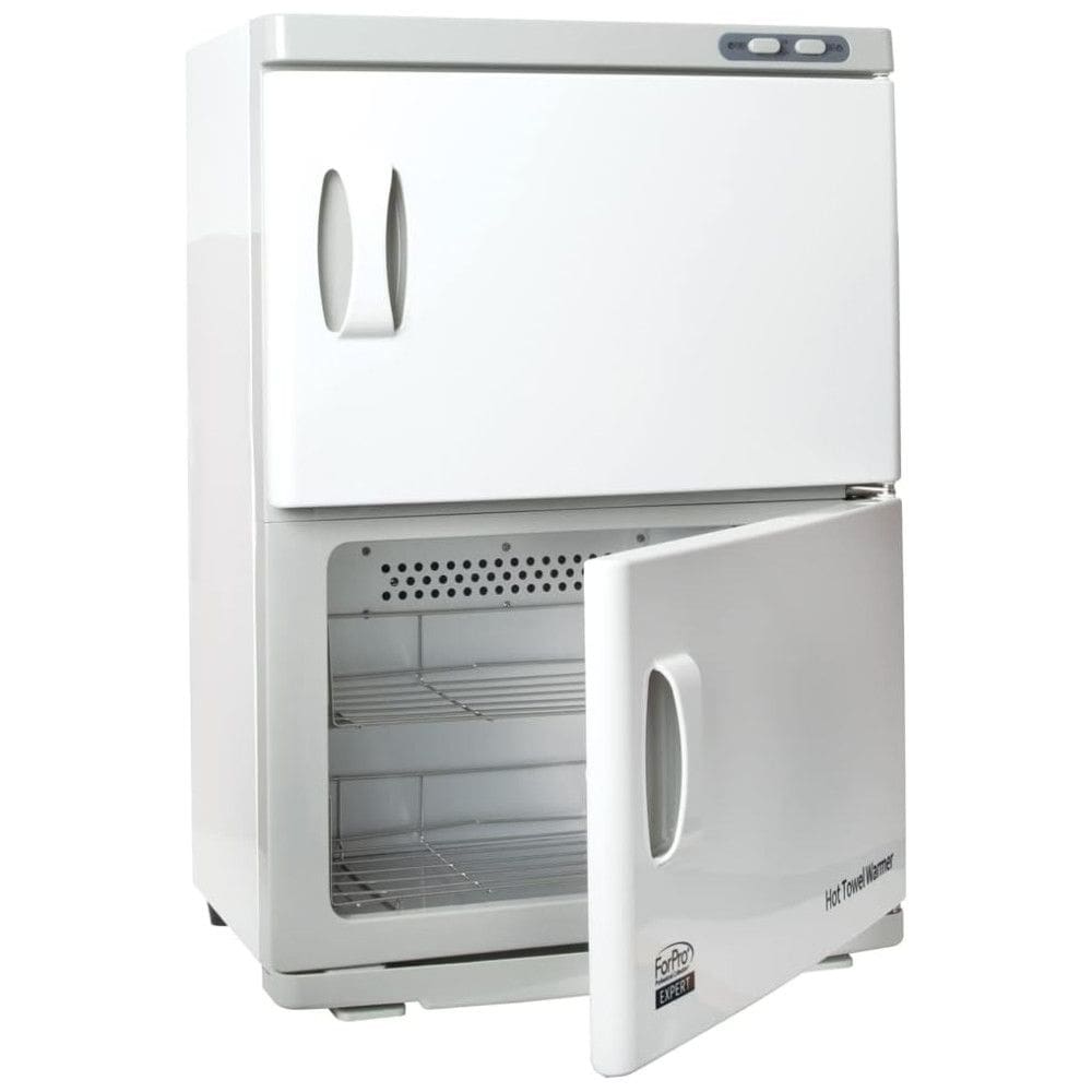 Aquecedor de Toalha Elétrico Duplo com Bandeja Coletora de Água e 4 Prateleiras em Aço Inoxidável para 48 Toalhas Faciais, 110V