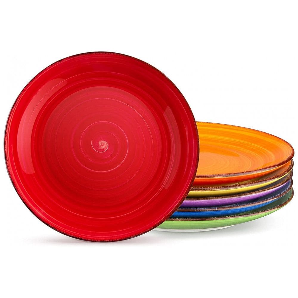 Conjunto de Pratos Rasos 6 UN em Cores Quentes, Vancasso