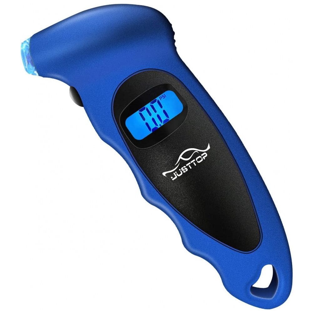 Medidor de Pressão Digital para Pneus JUSTTOP, 150PSI 4 Configurações para Carros, Caminhões e Bicicletas, LCD Iluminado e Alça