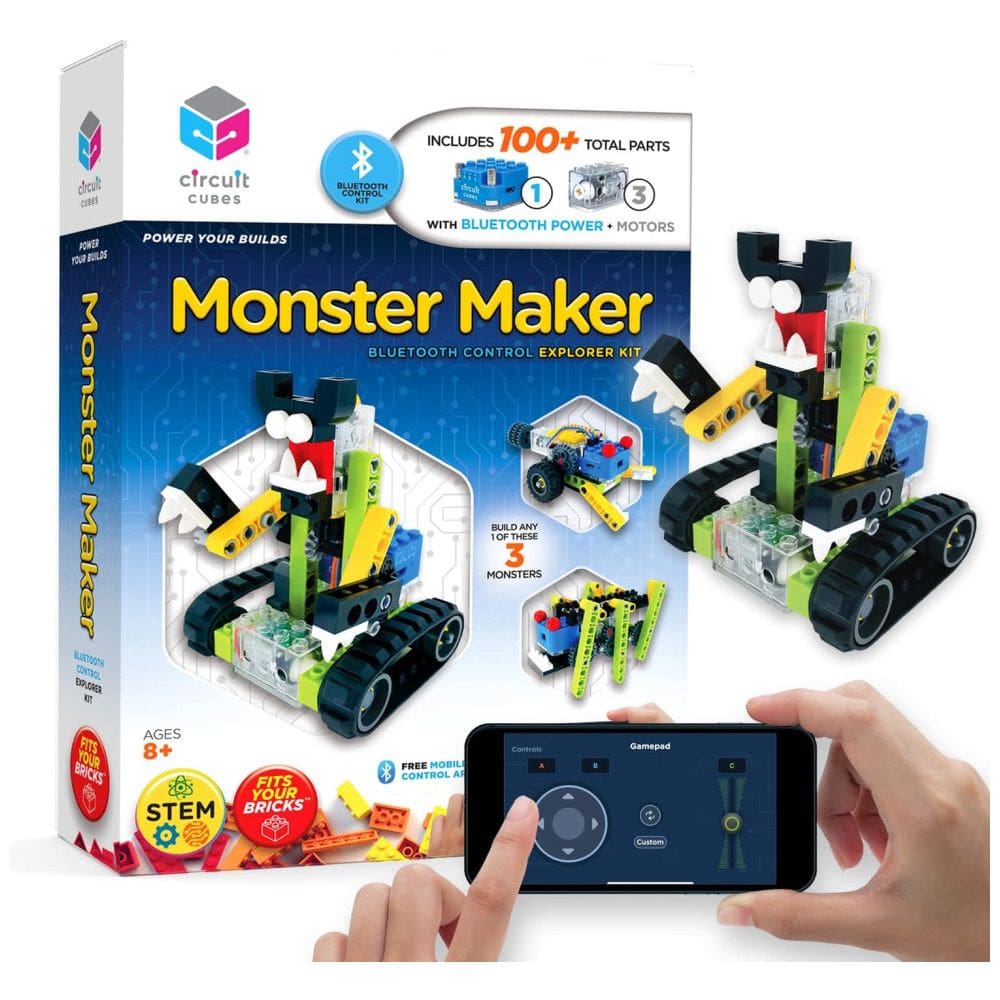 Kit de Robótica Monster Maker Controle Remoto e Aprendizagem STEM para Crianças de 8 Circuit Cubes by Tenka Inc.