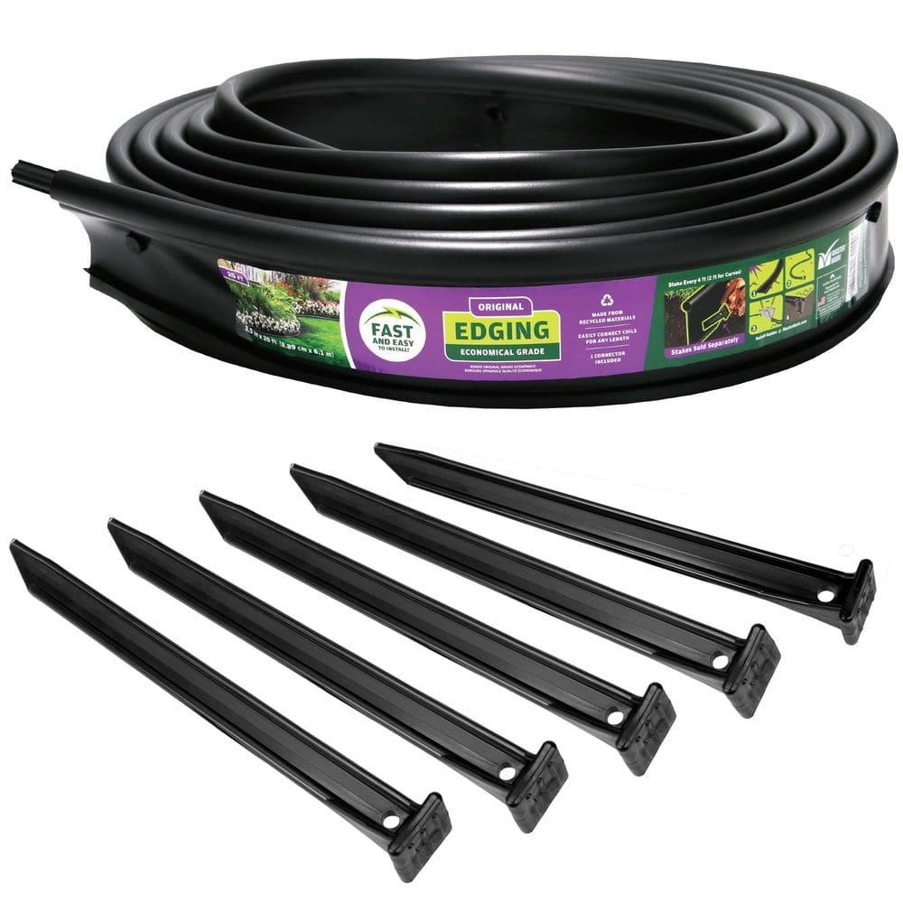 Rolo Master Mark Landscape Edging de 6,1 m com 5 estacas pretas