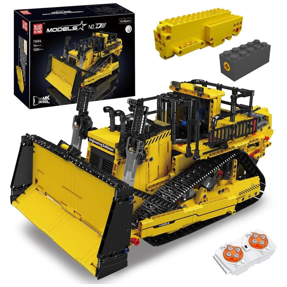 Kit de Construção Escavadeira com 1830 Peças para Crianças, Mould King, Amarelo