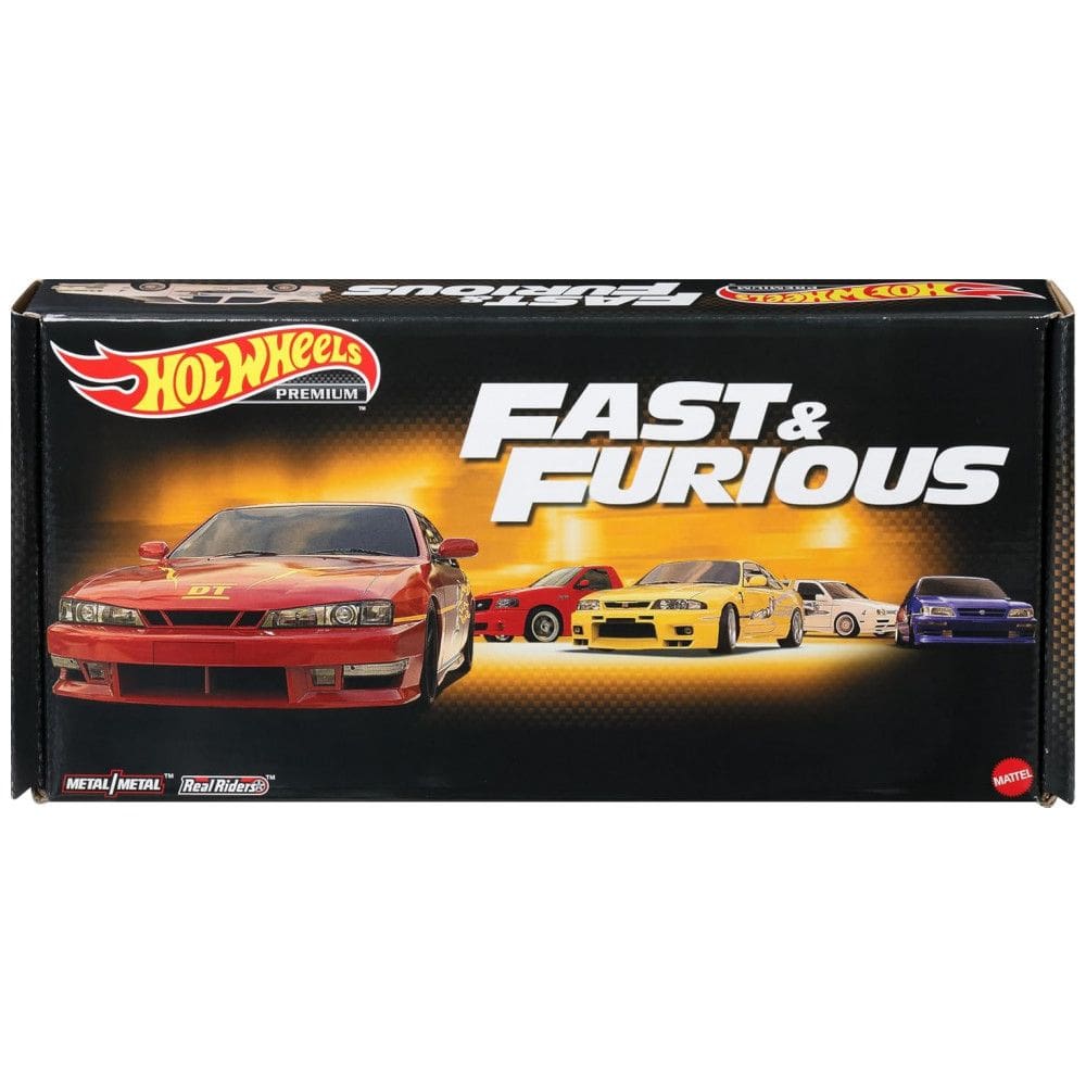 Carrinhos Hot Wheels, Pacote Premium Velozes e Furiosos, Conjunto de 5 Carrinhos em Escala 1:64 em Caixa Colecionável da Franquia Velozes