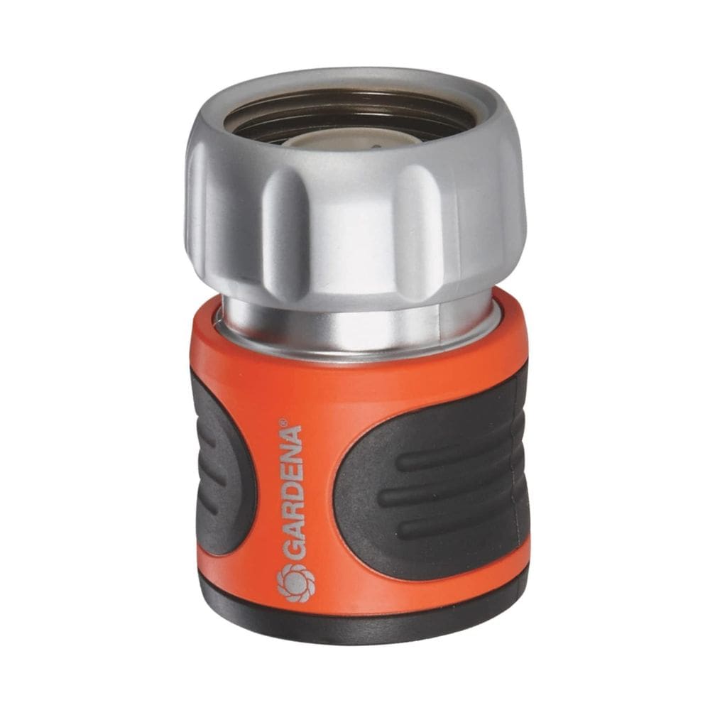 Conector de mangueira Gardena Metal Alloy com parada de água