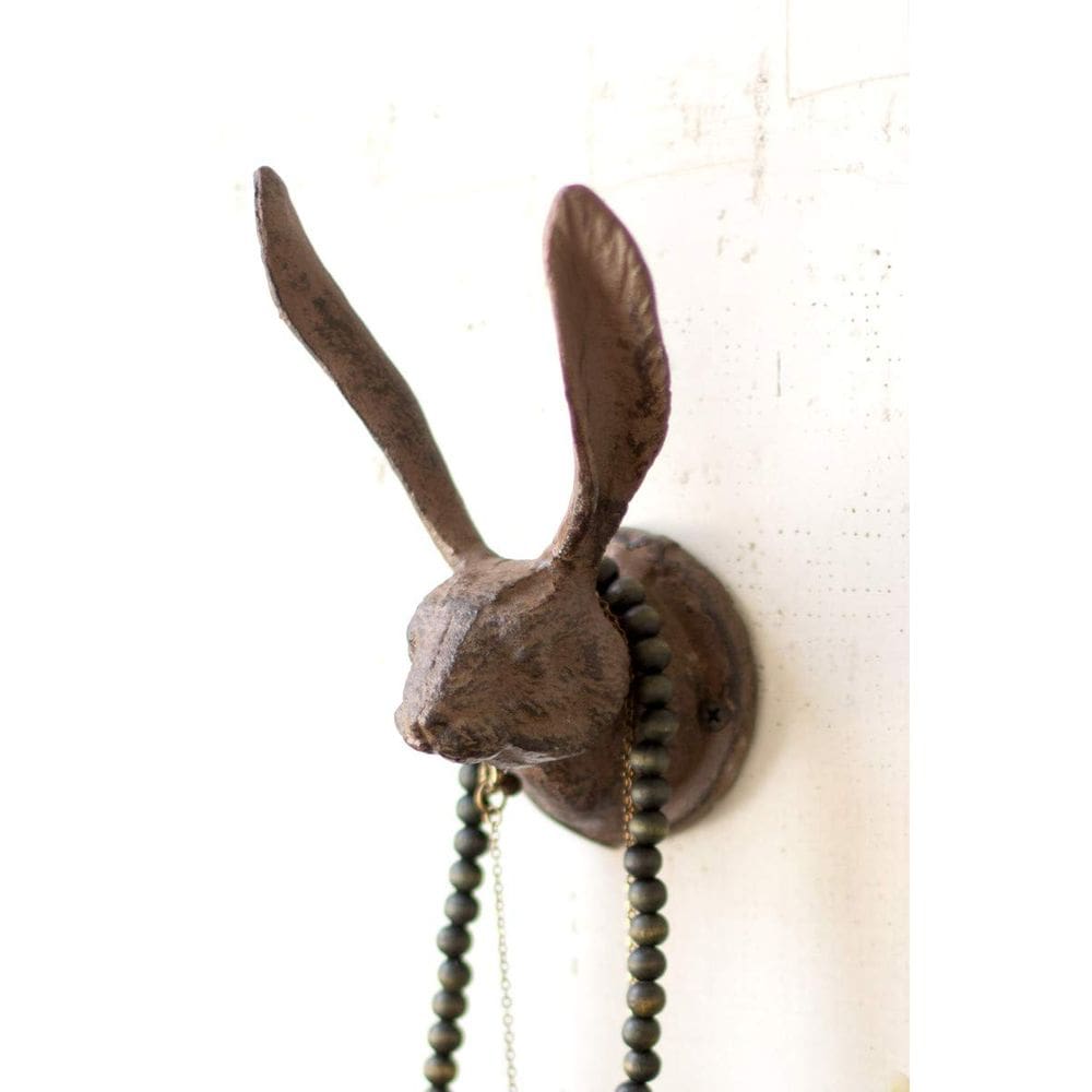 Gancho de armazenamento Kalalou Rabbit Cast Iron Rustic 13x10x17 cm