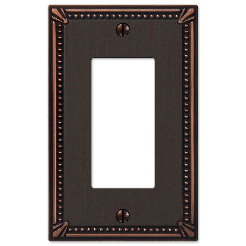 Placa de parede Amerelle 74RDB Imperial Bead 1 Rocker Cast Metal