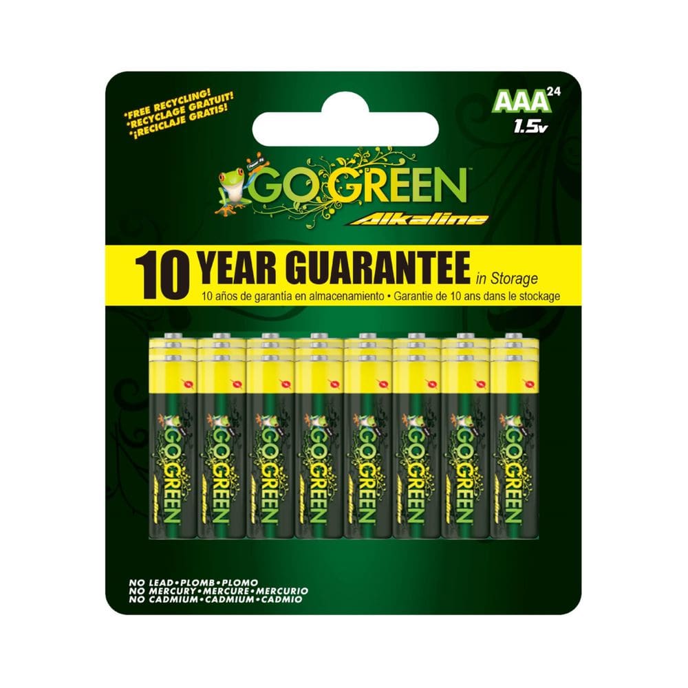 Baterias AAA Go Green Power, ecologicamente corretas, pacote com 24