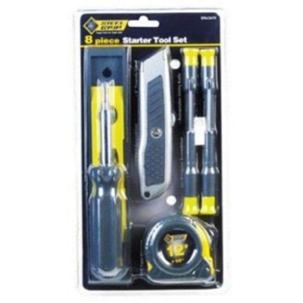 Kit de ferramentas ACE TRADING, conjunto de 8 peças em preto e amarelo