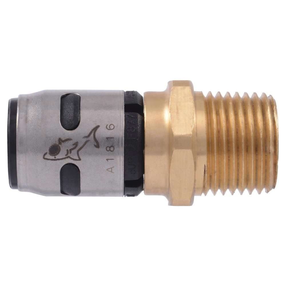 Adaptador de latão SharkBite EvoPex Push-to-Connect de 1/2”, pacote com 6