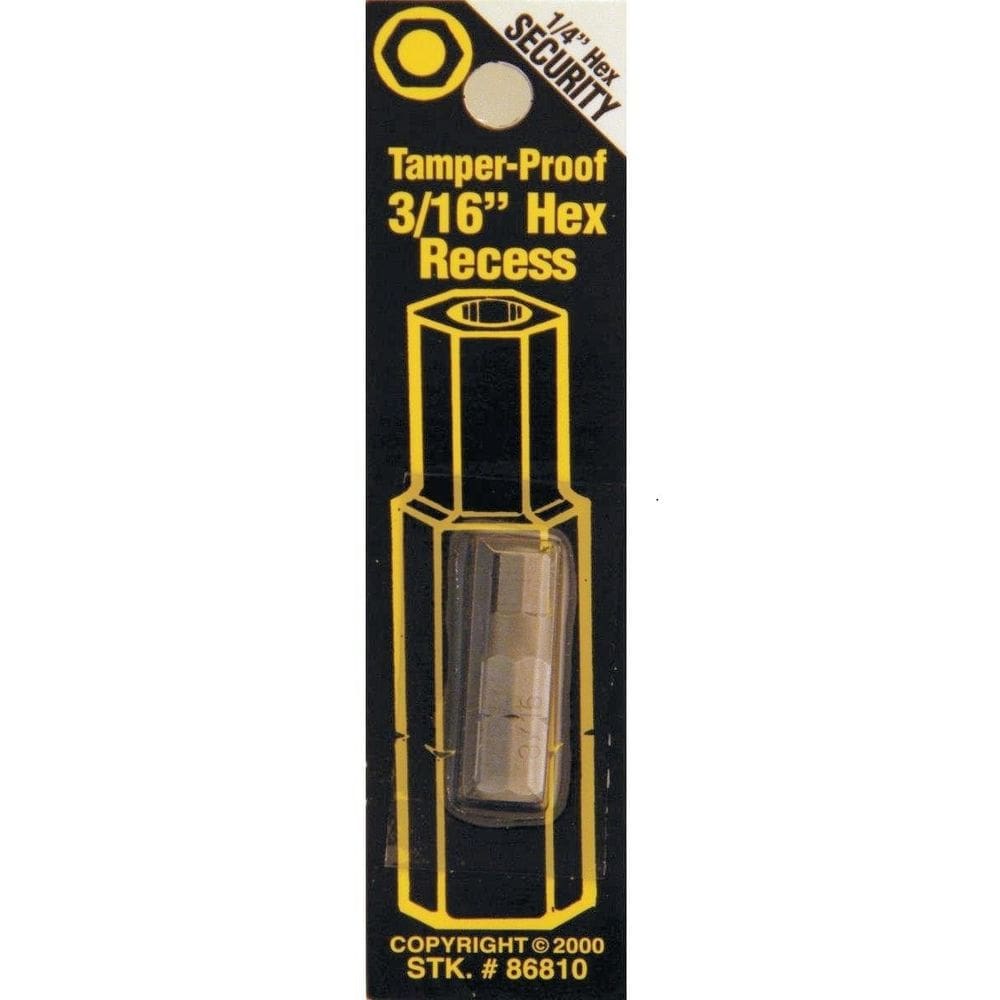 Broca de segurança hexagonal Best Way Tools 3/16” à prova de adulteração de 2,5 cm