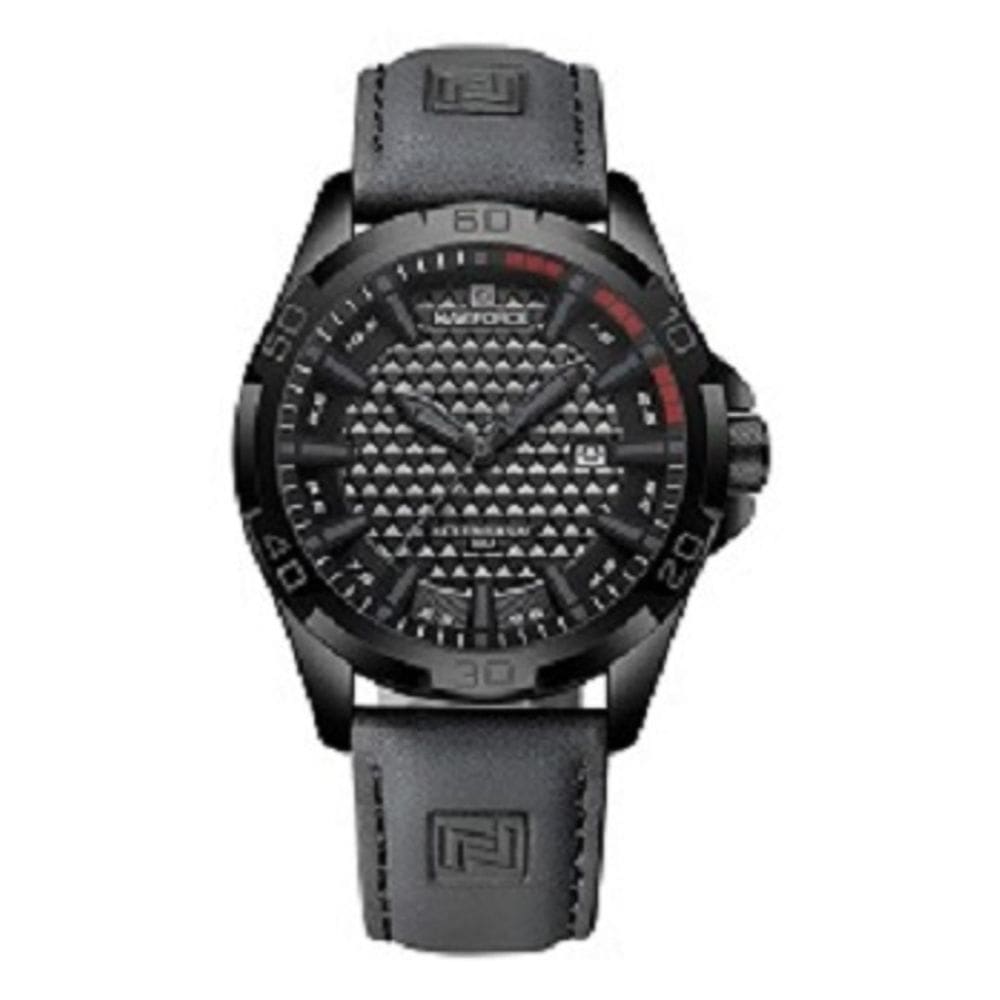 Relógio masculino Naviforce 8023 Preto Couro