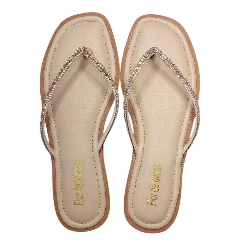 Chinelo Dedo Flor de Minas Strass Metalizado PE2132/2244