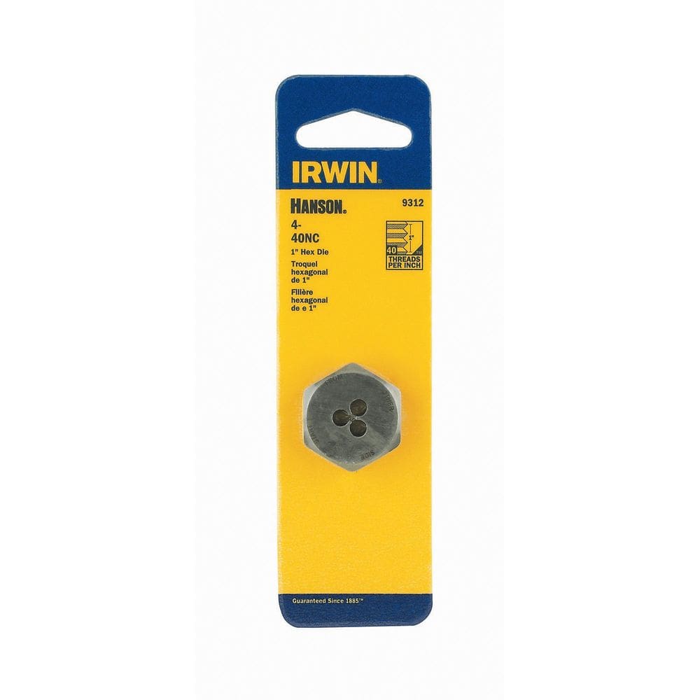 Die IRWIN Hanson 9312 4-40 NC 1” Hex para extração de torneira