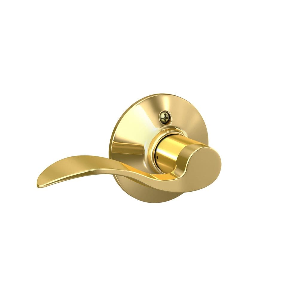 Alavanca de porta SCHLAGE F170 ACC 605 LH Mão esquerda em latão brilhante