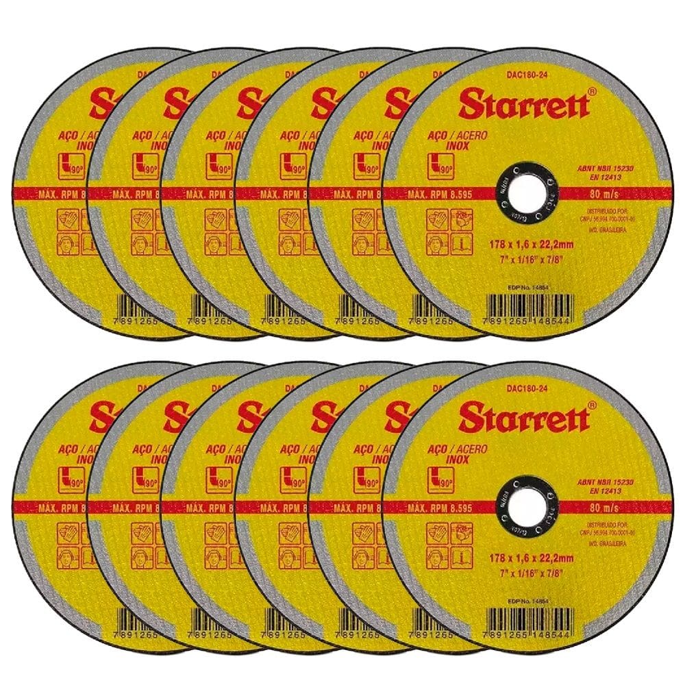 Disco Abrasivo De Corte 178mm Dac180-24 Starrett C/12Uni