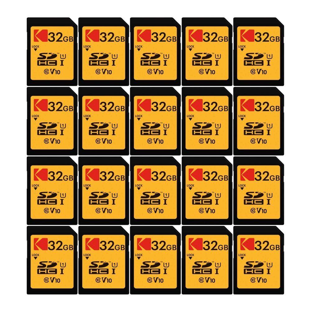 Cartão de memória SDHC KODAK 32GB Classe 10 UHS-I U1, pacote com 20