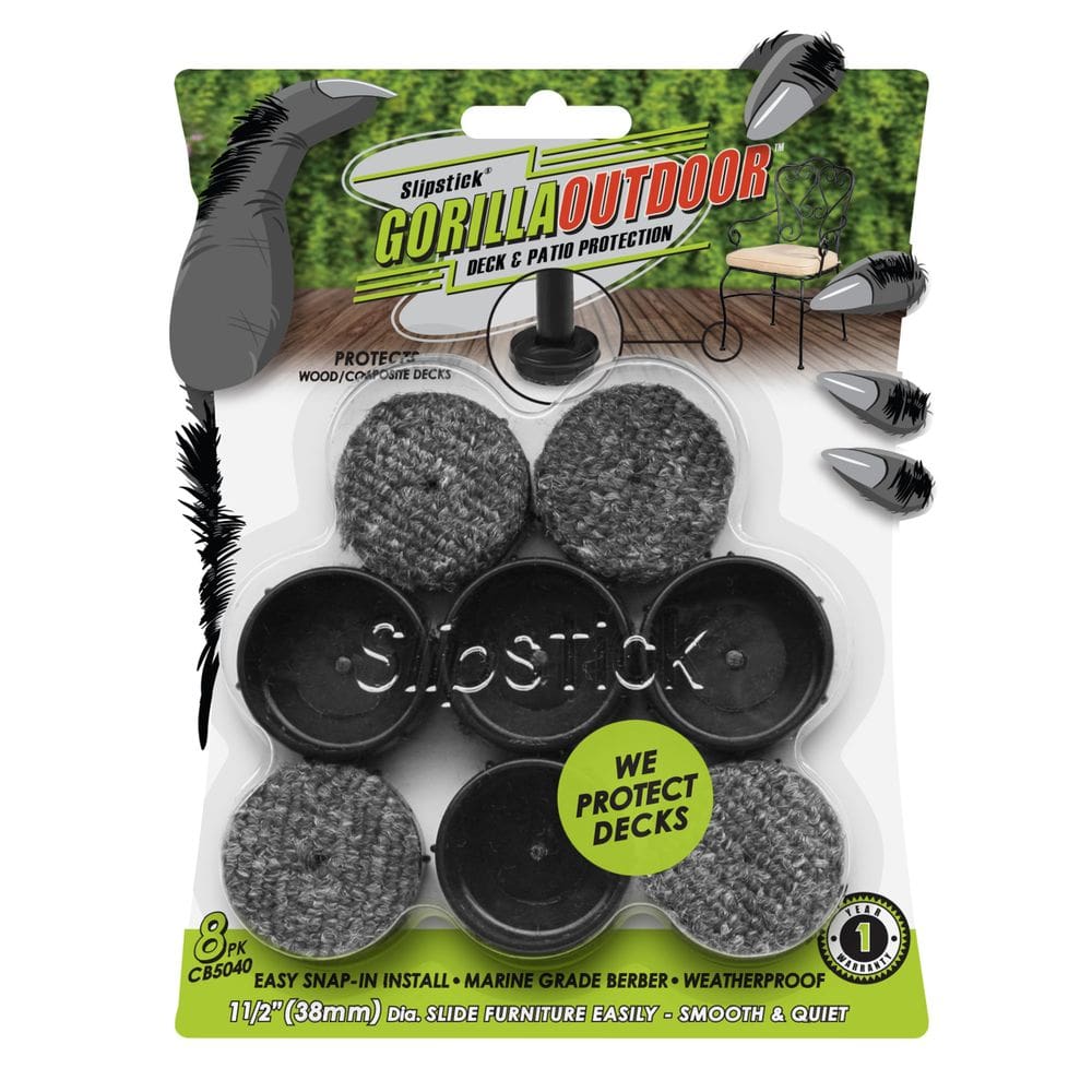 Furniture Feet Caps Slipstick de 3,8 cm à prova de intempéries, pacote com 8
