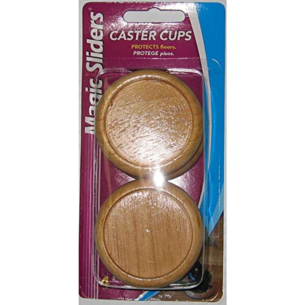Copos Caster Magic Sliders Oak Plastic, 5 cm, redondos, pacote com 4