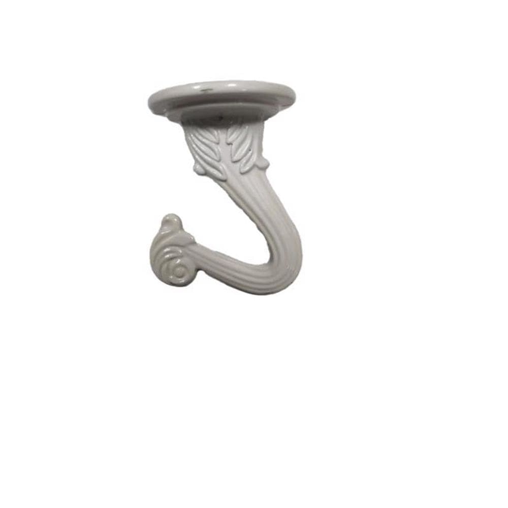 Gancho de armazenamento LIVING ACCENTS White Zinc, pacote de 1,5 em 2