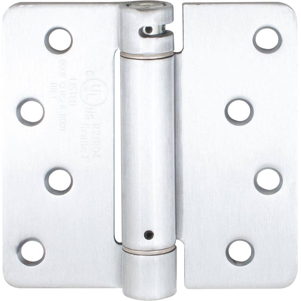 Dobradiça de porta Stone Harbor Harbor Hardware de 10 cm de fechamento automático em cromo acetinado