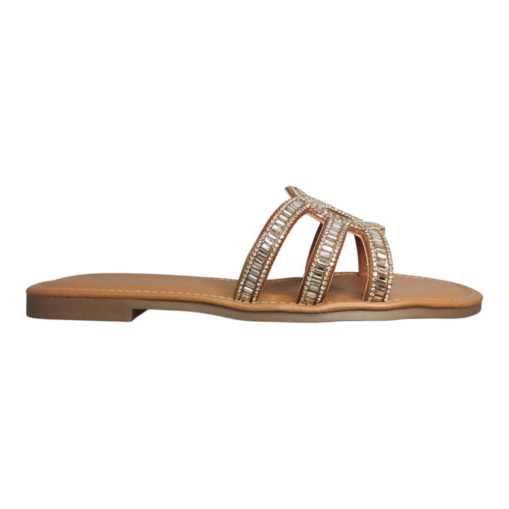 Rasteira Chinelo Feminino Via Marte Tiras Strass 308-003
