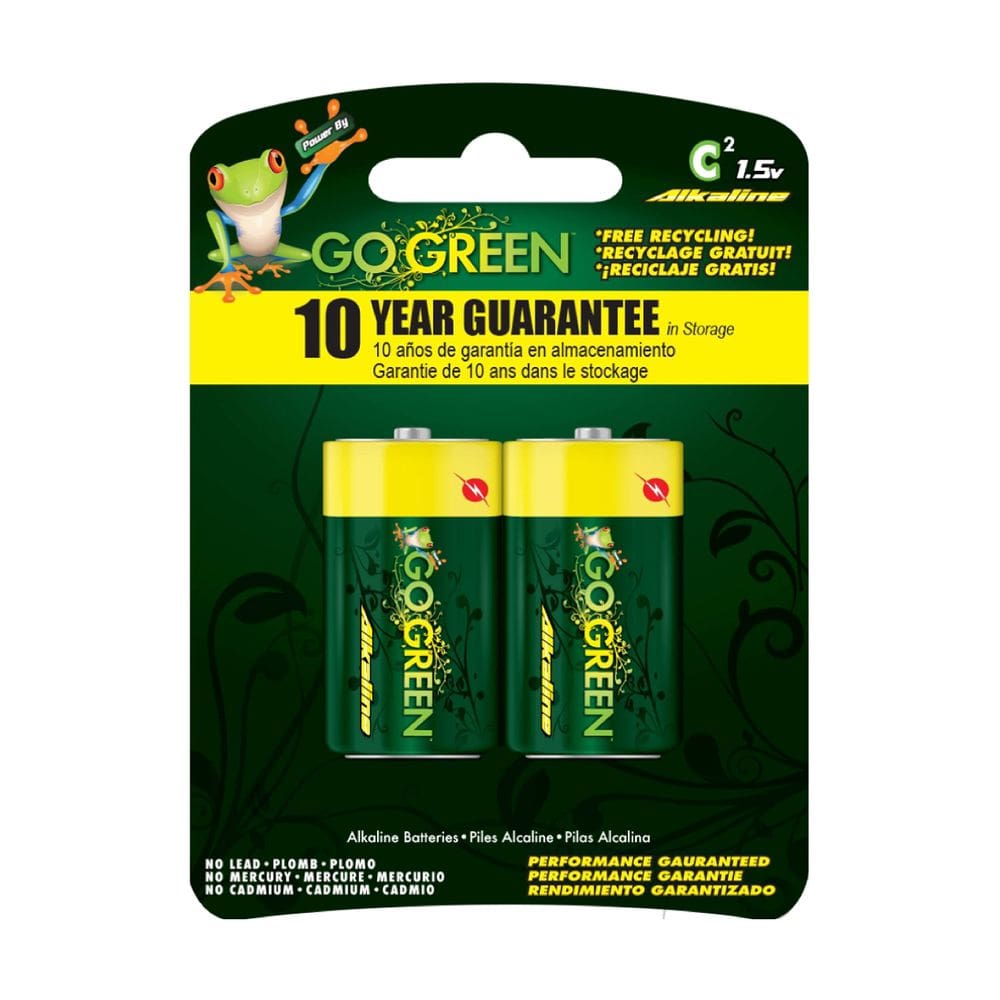 Battery Go Green Power, ecológico, alcalino C, pacote com 2