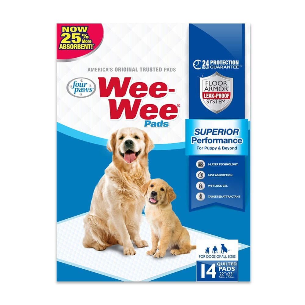 Almofadas de xixi descartáveis Four Paws Wee-Wee, 56x58 cm, 14 unidades