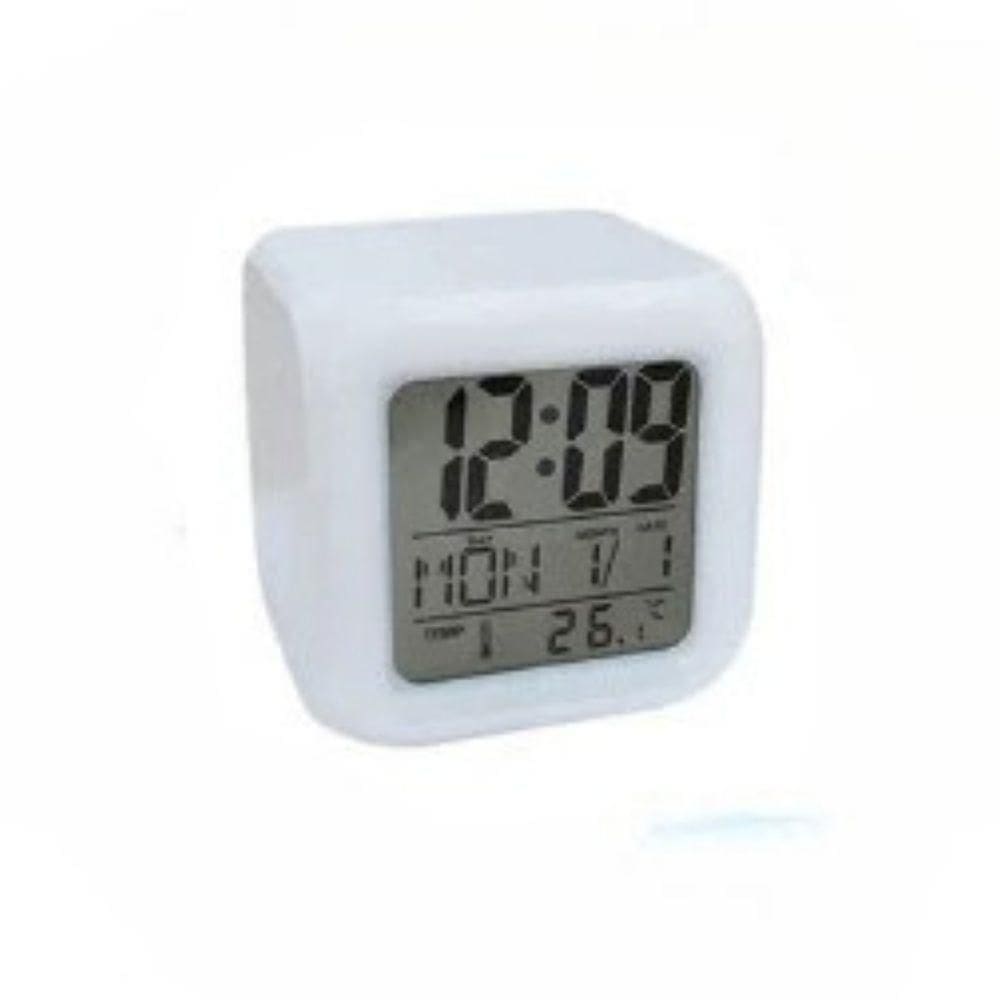 Mini Relógio Despertador Digital Branco