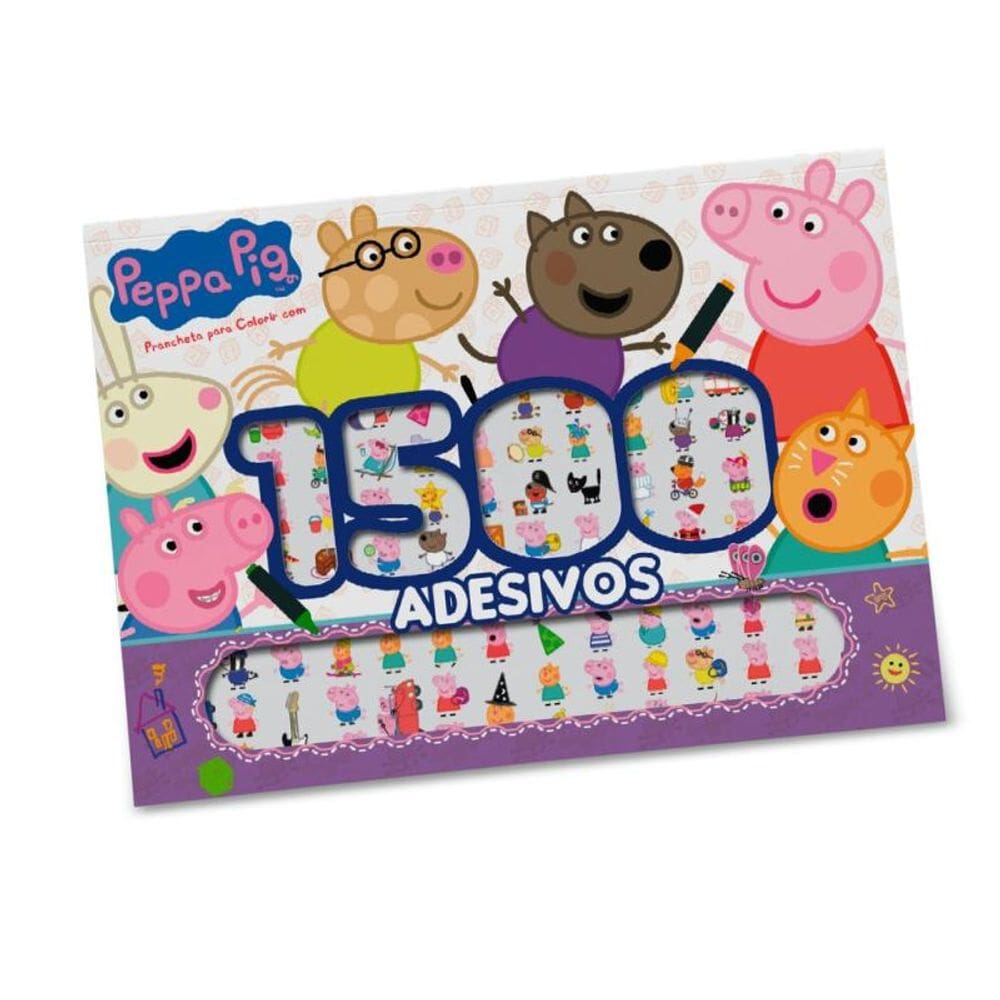 Peppa Pig Prancheta para Colorir com 1500 Adesivos