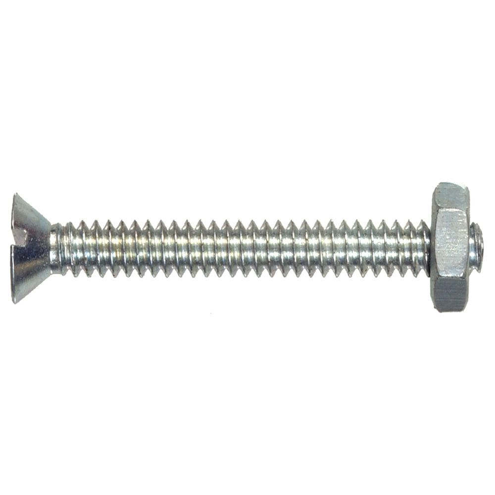 Parafuso de máquina Hillman 8-32 x 2,5 cm Flat Head Zinc, pacote com 10