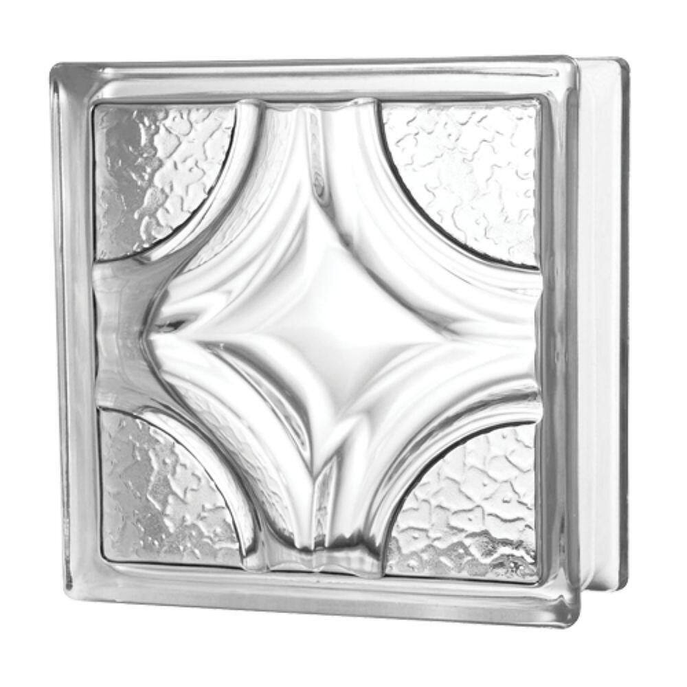 Tijolo De Vidro 19 X 19 X 8 Cm Geométrico Estrela Translúcido 06 Unidades Tradestar