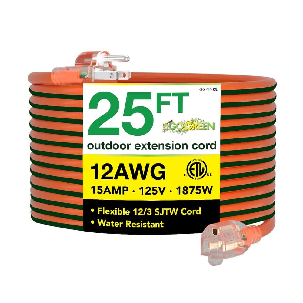 Cabo de extensão Go Green Power GG-14025 12/3 SJTW 7,6 m