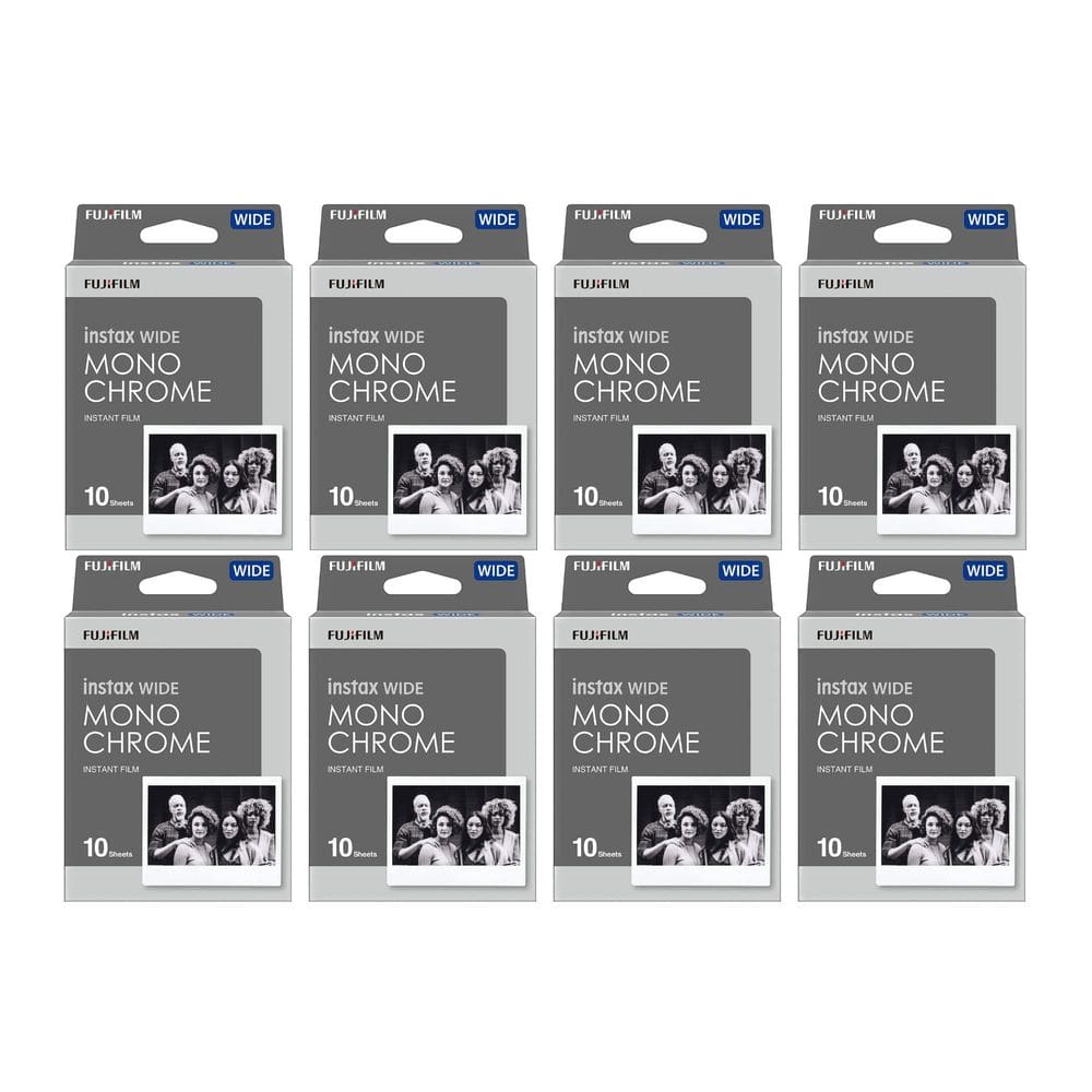 Filme Fujifilm Instax Wide Monochrome, pacote com 10 folhas x 8