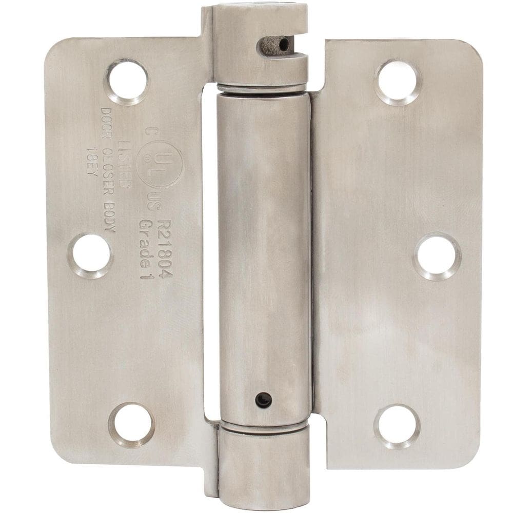 Dobradiça de mola ajustável Stone Harbor 9 cm em aço acetinado