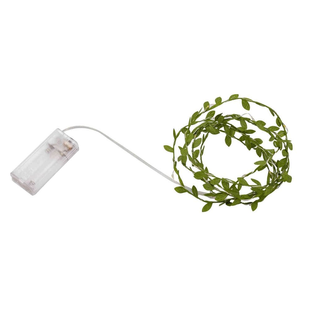 Cordão Decorativo Folhas com 20 LEDs Warm – 2m Fio de Cobre
