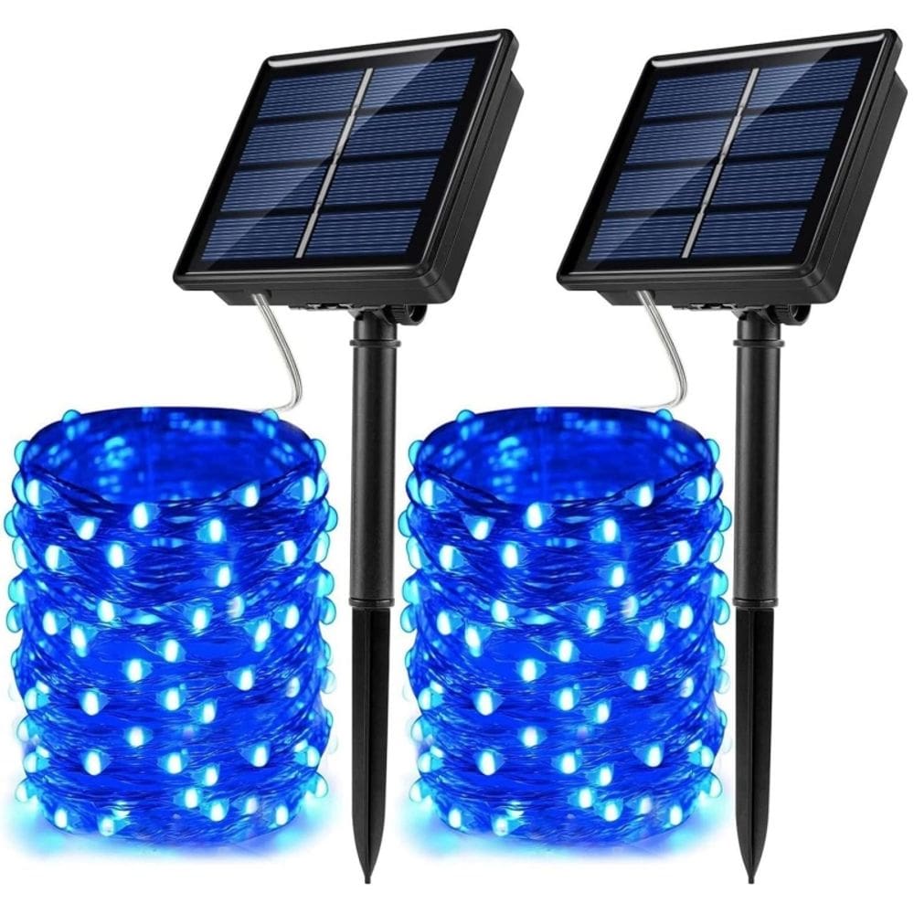 Luzes LED ETHO IMPORT Solar Fairy 32m Blue Pack x2