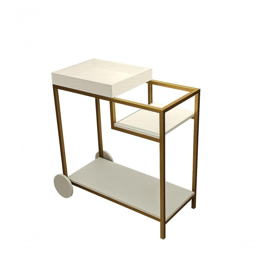 Carrinho Organizador Multifuncional Com Rodas Dourado