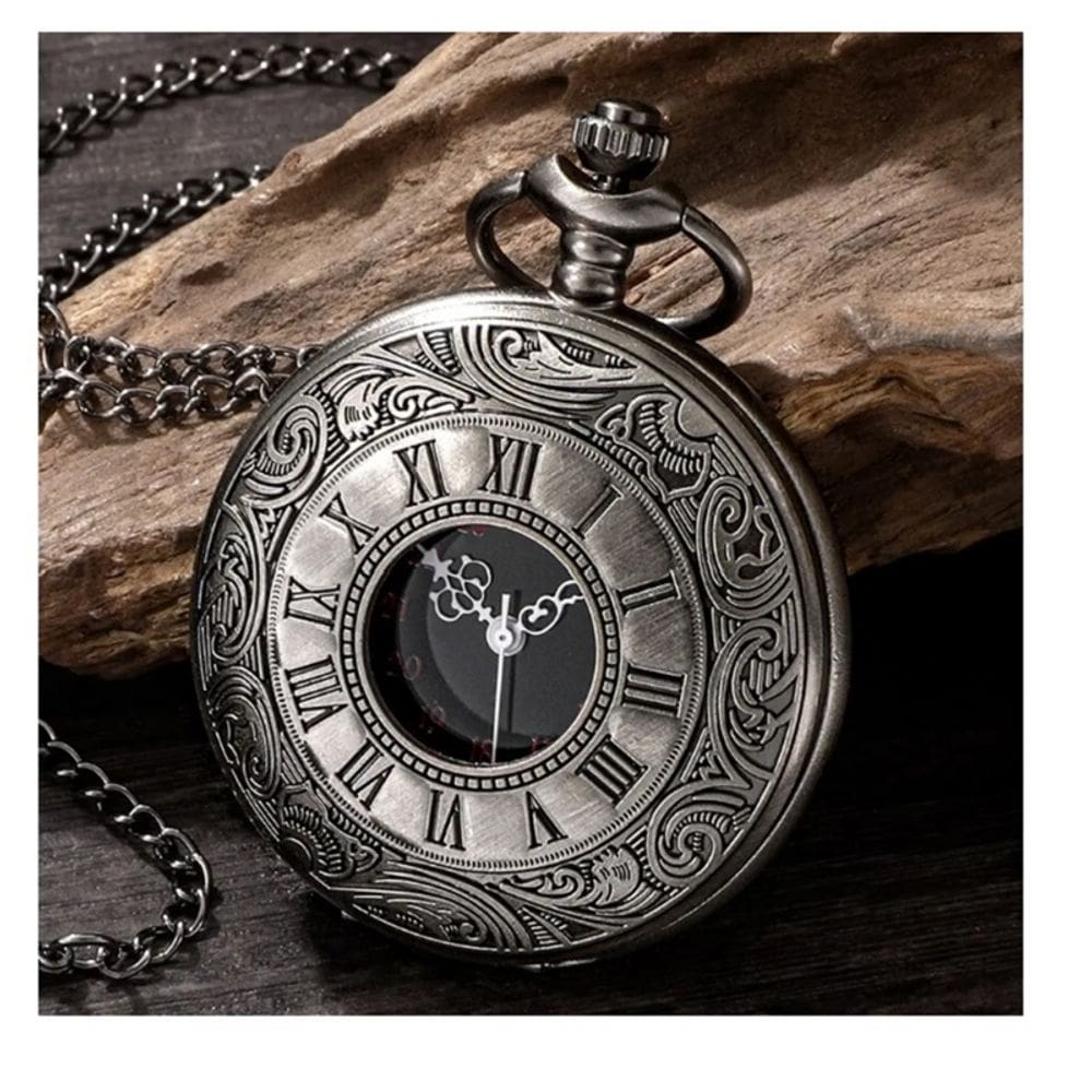 Relógio de bolso com números romanos antigos, movimento mecânico