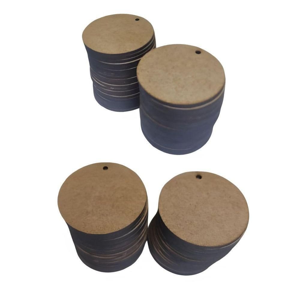 100 Apliques Mdf 5x5 Com Furo Círculo Bolinha Corte Laser