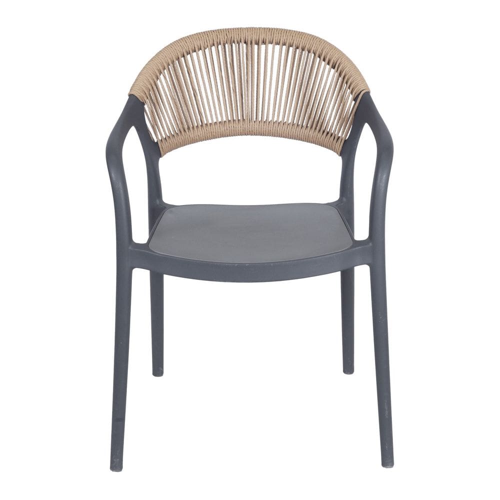 Cadeira para Jardim com Encosto Fixo Juna Cinza / Bege