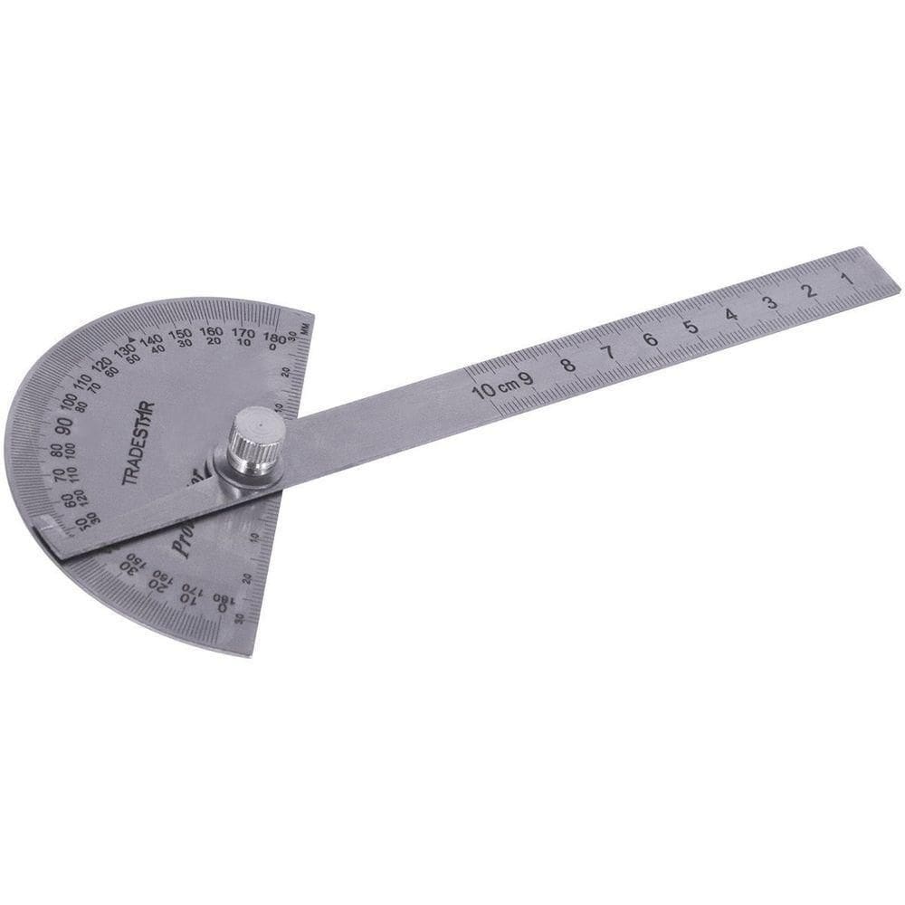 Transferidor De ângulos 0º - 180º Graus Aço Inox Tradestar