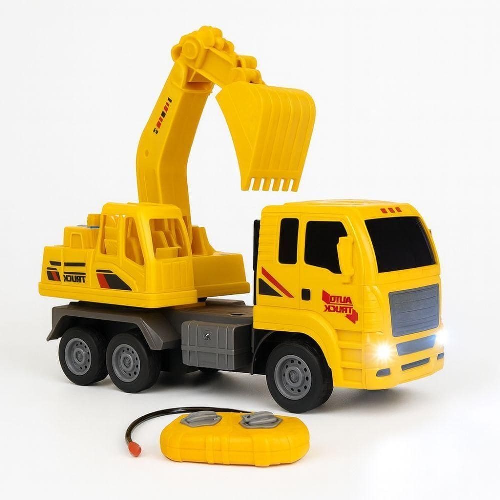 Brinquedo Caminhão Trator Escavadeira Controle Remoto E Luz